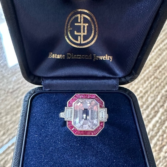 estate diamond jewelry Jewelry - 4.18 ct Kunzite Halo Belfort Ring
